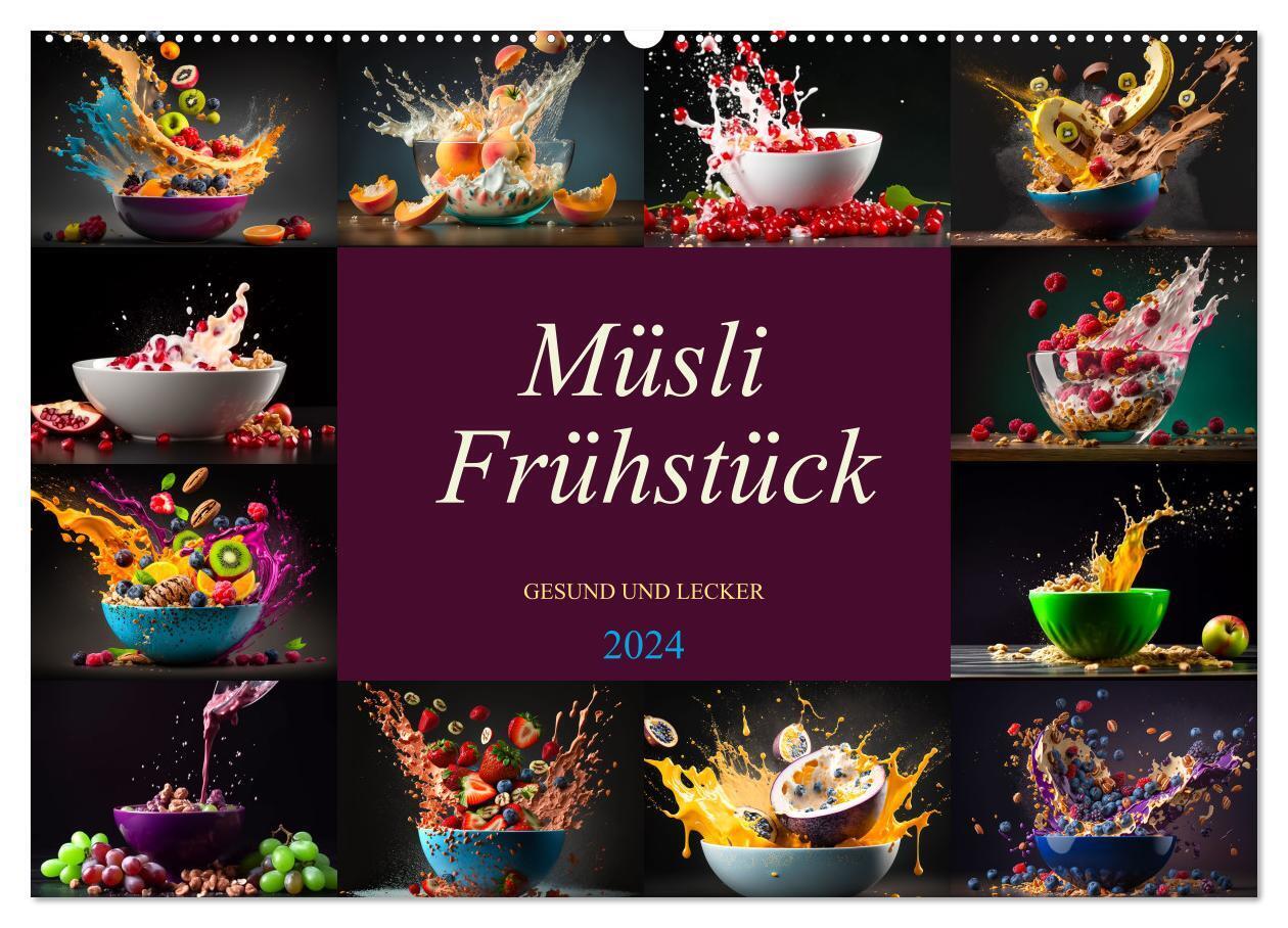 Müsli Frühstück (Wandkalender 2024 DIN A2 quer), CALVENDO Monatskalender
