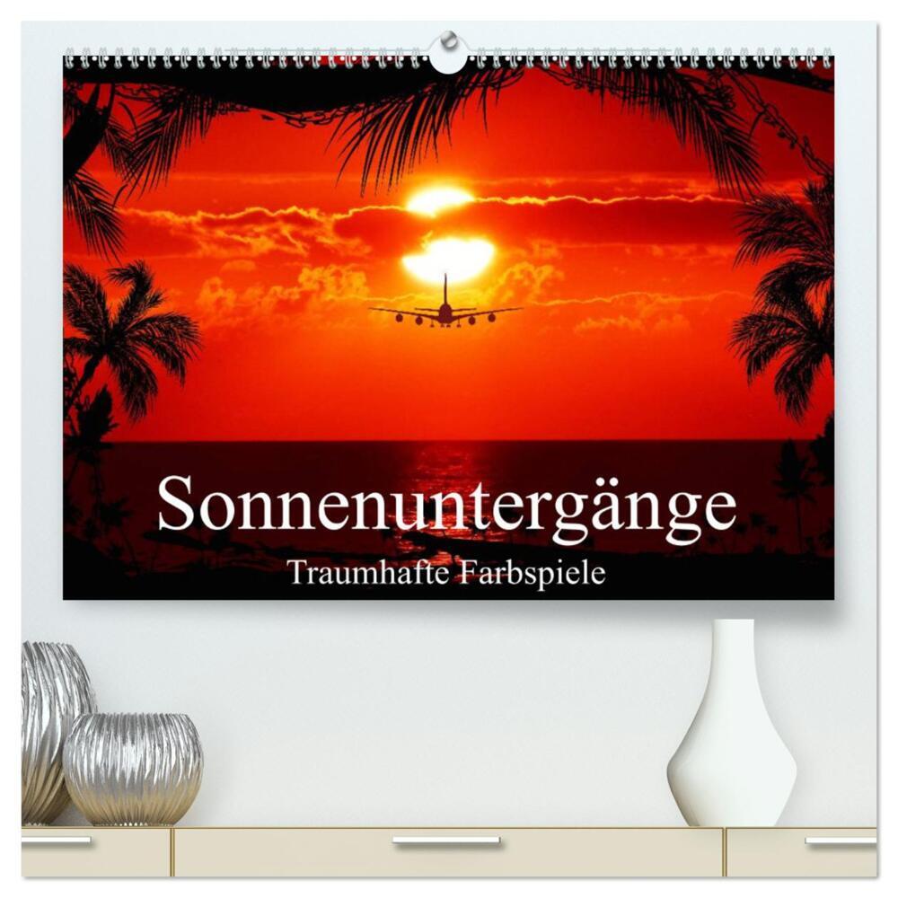 Sonnenuntergänge - Traumhafte Farbspiele (hochwertiger Premium Wandkalender 2024 DIN A2 quer), Kunstdruck in Hochglanz