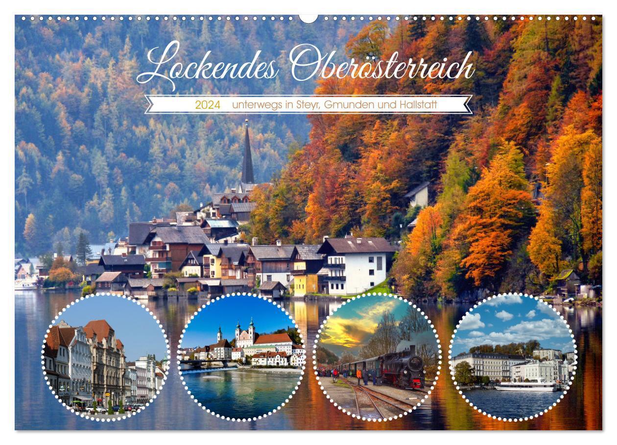 Lockendes Oberösterreich (Wandkalender 2024 DIN A2 quer), CALVENDO Monatskalender