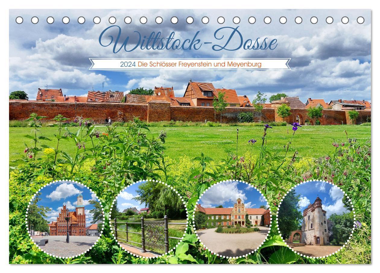 Wittstock-Dosse - Die Schlösser Freyenstein und Meyenburg (Tischkalender 2024 DIN A5 quer), CALVENDO Monatskalender