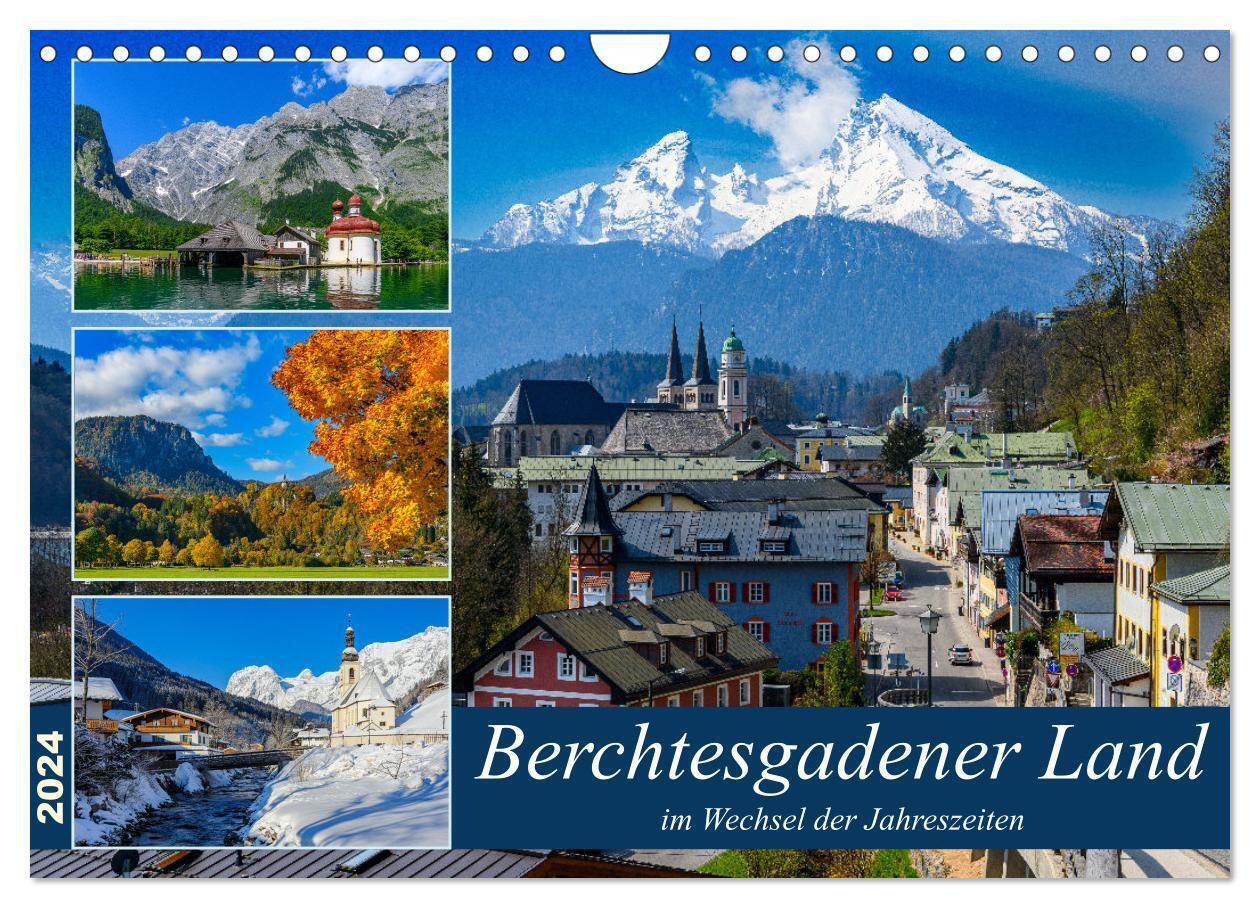 Berchtesgadener Land im Wechsel der Jahreszeiten (Wandkalender 2024 DIN A4 quer), CALVENDO Monatskalender