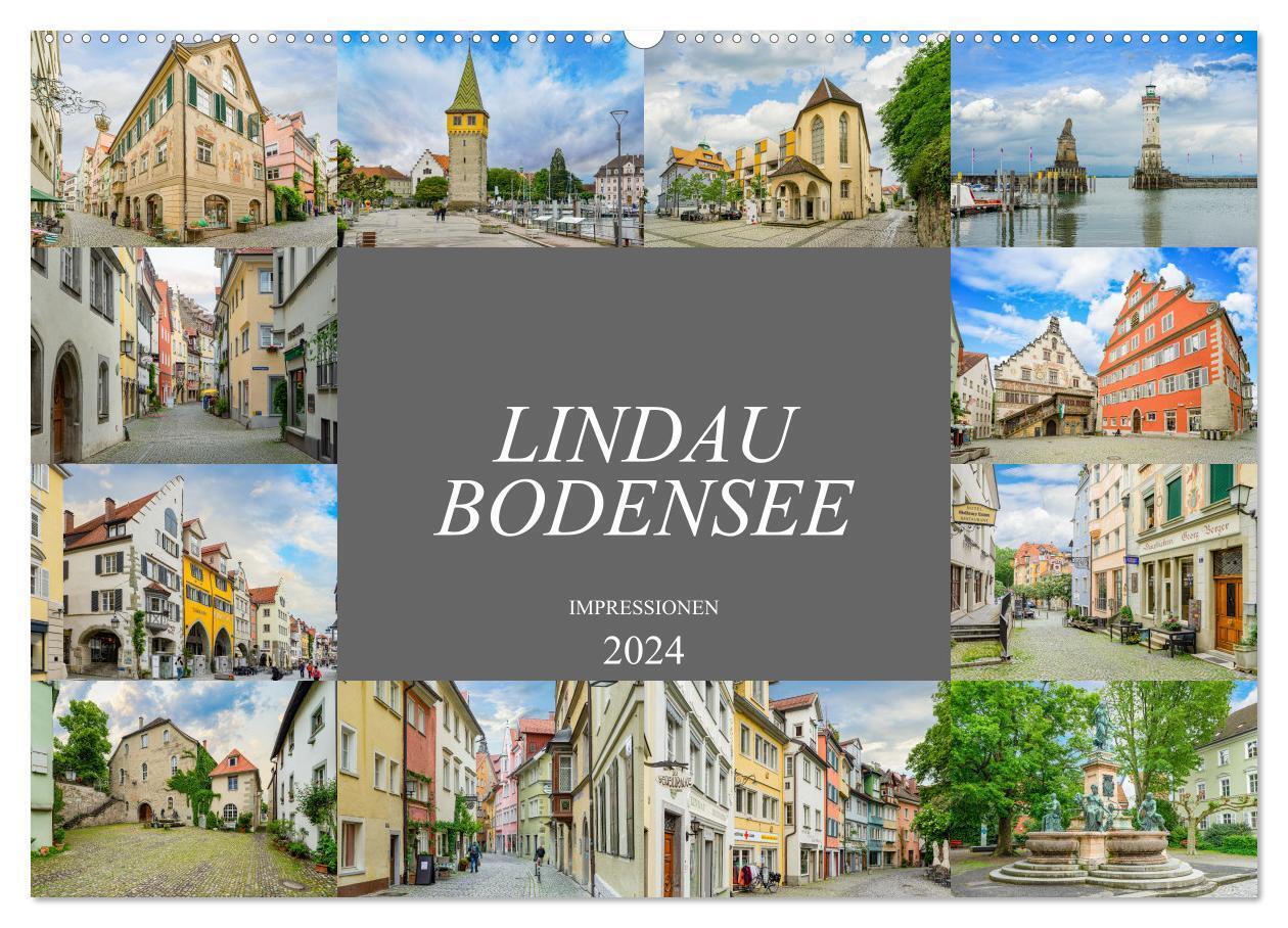 Lindau Bodensee Impressionen (Wandkalender 2024 DIN A2 quer), CALVENDO Monatskalender