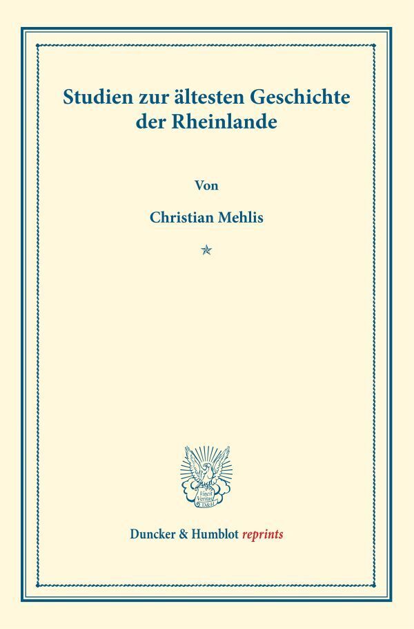 Studien zur ältesten Geschichte der Rheinlande.
