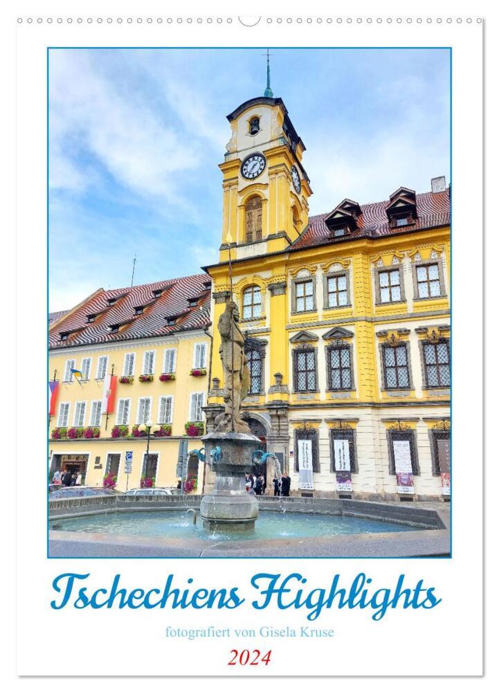 Tschechiens Highlights (Wandkalender 2024 DIN A2 hoch), CALVENDO Monatskalender