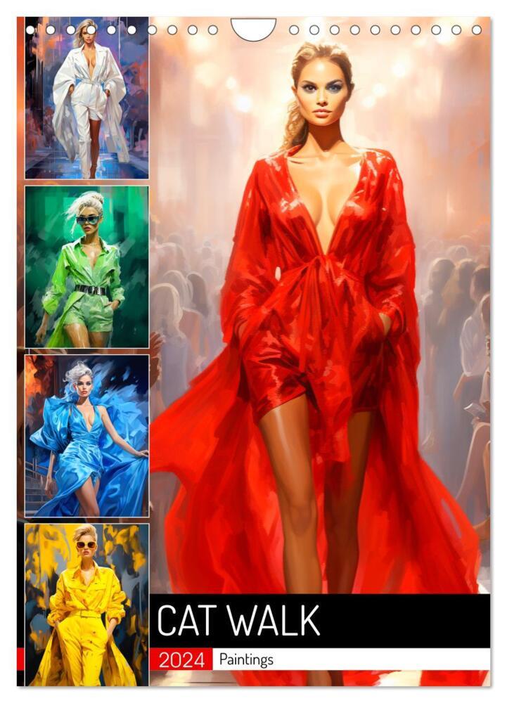 Cat Walk. Paintings (Wandkalender 2024 DIN A4 hoch), CALVENDO Monatskalender