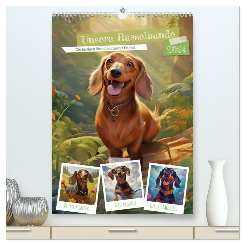 Unsere Rasselbande (hochwertiger Premium Wandkalender 2024 DIN A2 hoch), Kunstdruck in Hochglanz