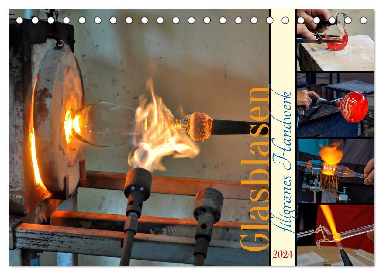 Glasblasen filigranes Handwerk (Tischkalender 2024 DIN A5 quer), CALVENDO Monatskalender