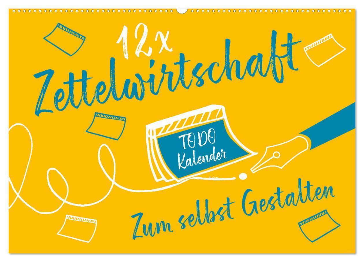 12 x Zettelwirtschaft - Bastelkalender (Wandkalender 2024 DIN A2 quer), CALVENDO Monatskalender