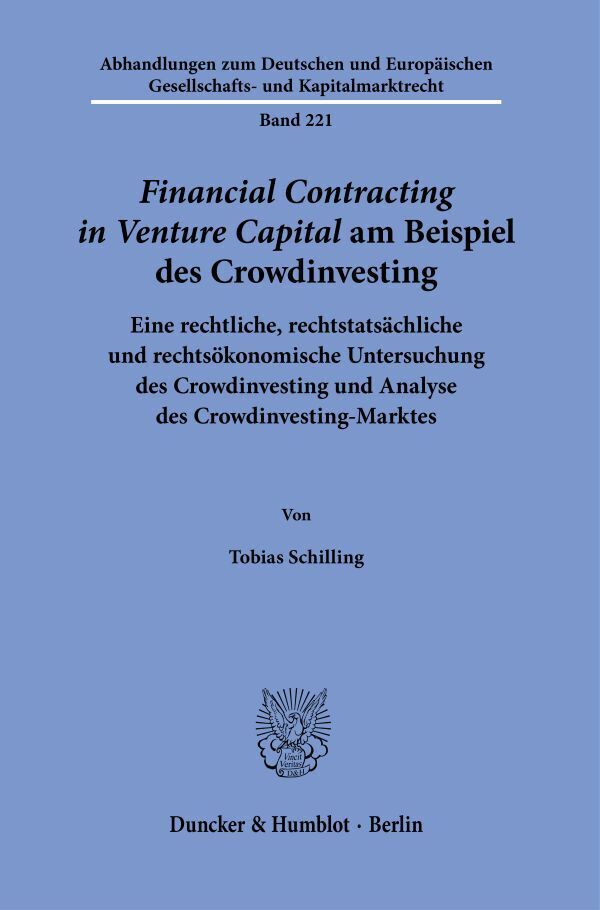 'Financial Contracting in Venture Capital' am Beispiel des Crowdinvesting.