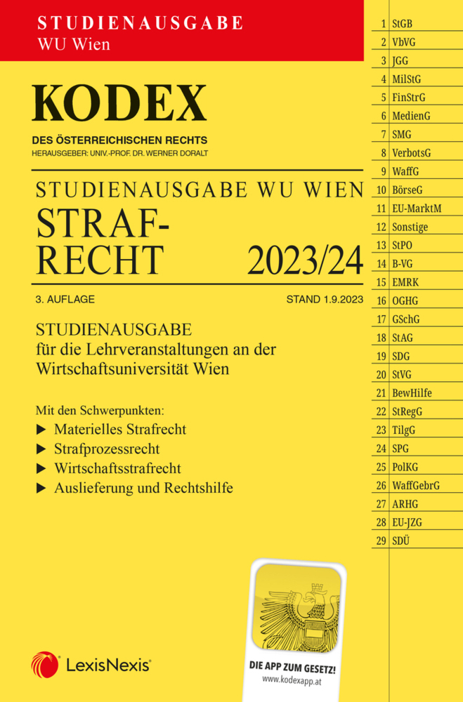 KODEX Strafrecht für die WU 2023/24 - inkl. App