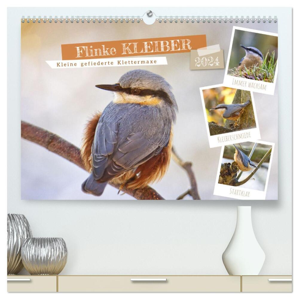 Flinke Kleiber (hochwertiger Premium Wandkalender 2024 DIN A2 quer), Kunstdruck in Hochglanz