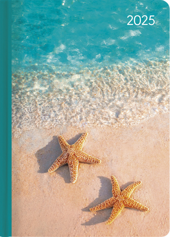Alpha Edition - Ladytimer Beach 2025 Taschenkalender, 10,7x15,2cm, Kalender mit 192 Seiten, Notizmöglichkeiten nach jedem Tag, Zeitplaner, Mondphasen und internationales Kalendarium