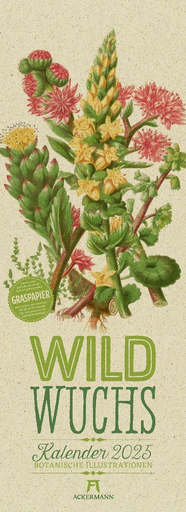 Wildwuchs - Botanische Illustrationen - Graspapier-Kalender 2025