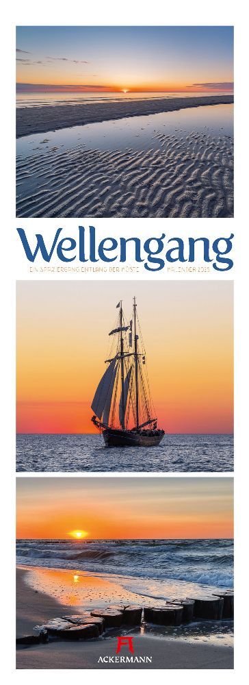 Wellengang - Ein Spaziergang entlang der Küste Triplet-Kalender 2025