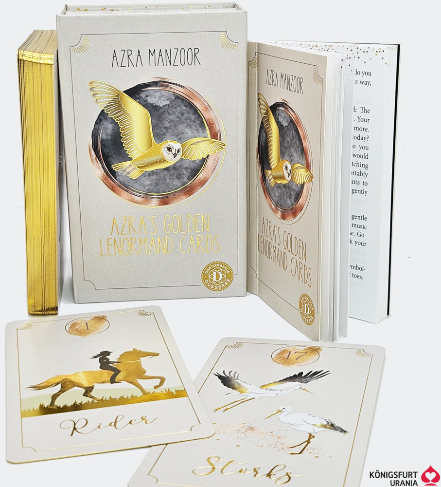 Azra's Golden Lenormand: 36 Golden Lenormand cards in modern, enchanting design, m. 1 Buch, m. 1 Beilage