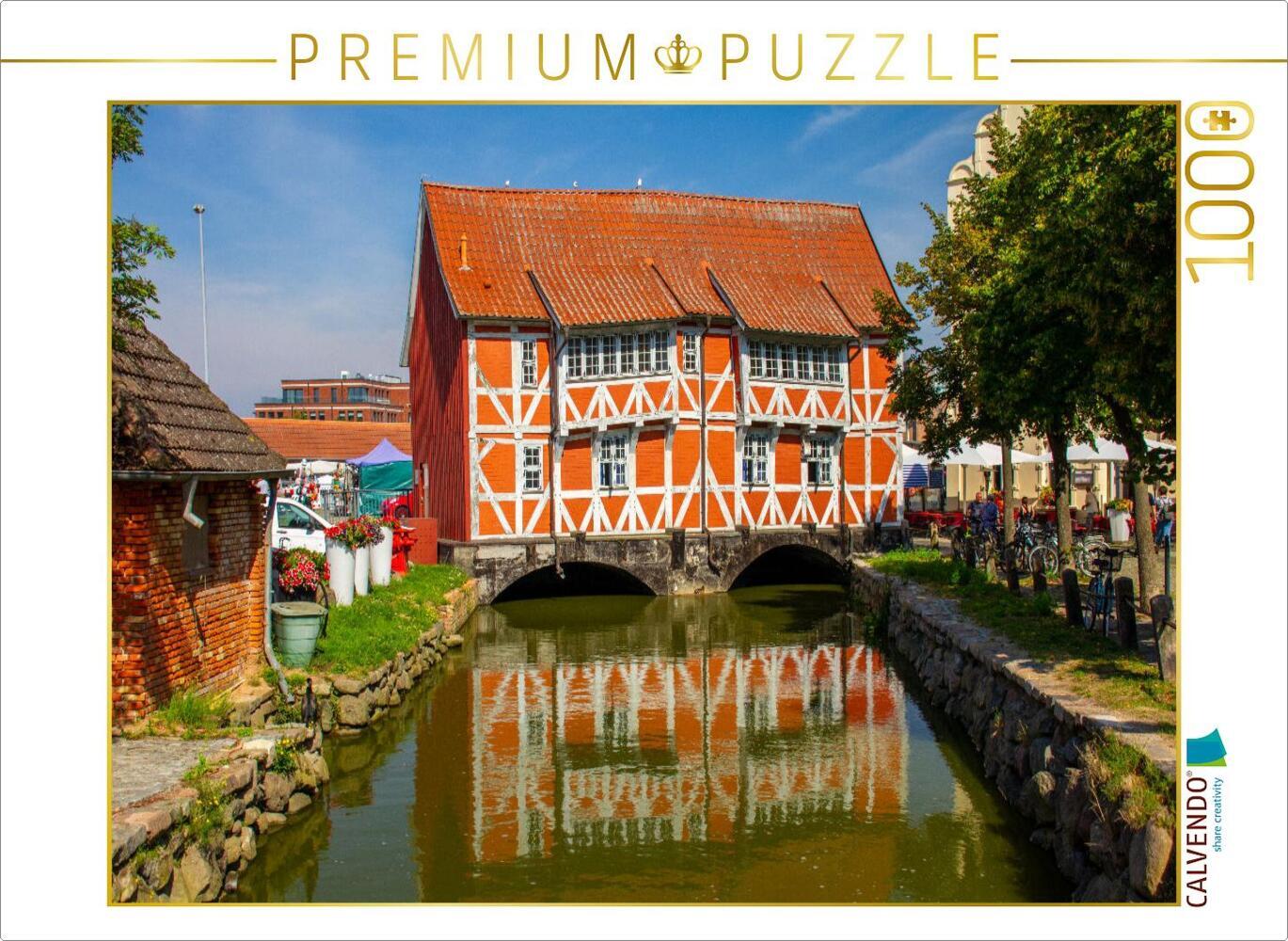 CALVENDO Puzzle Das Brückenhaus von Wismar | 1000 Teile Lege-Größe 64x48cm Foto-Puzzle für glückliche Stunden