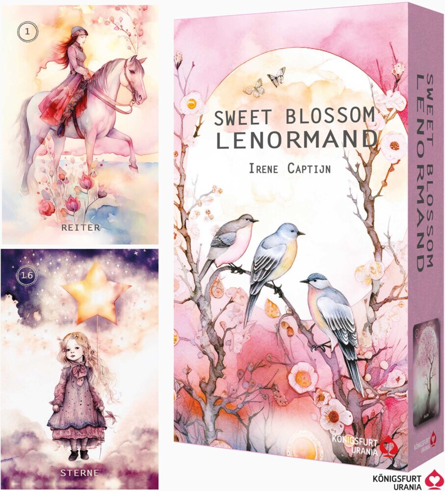 Sweet Blossom Lenormand (Lenormandkarten auf Deutsch), m. 1 Buch, m. 1 Beilage