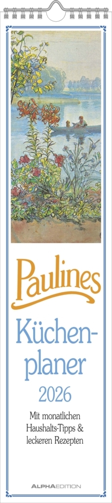 Paulines Küchenplaner 2026 - Streifenplaner - Wandplaner - Küchen-Kalender - 11,3x49,5