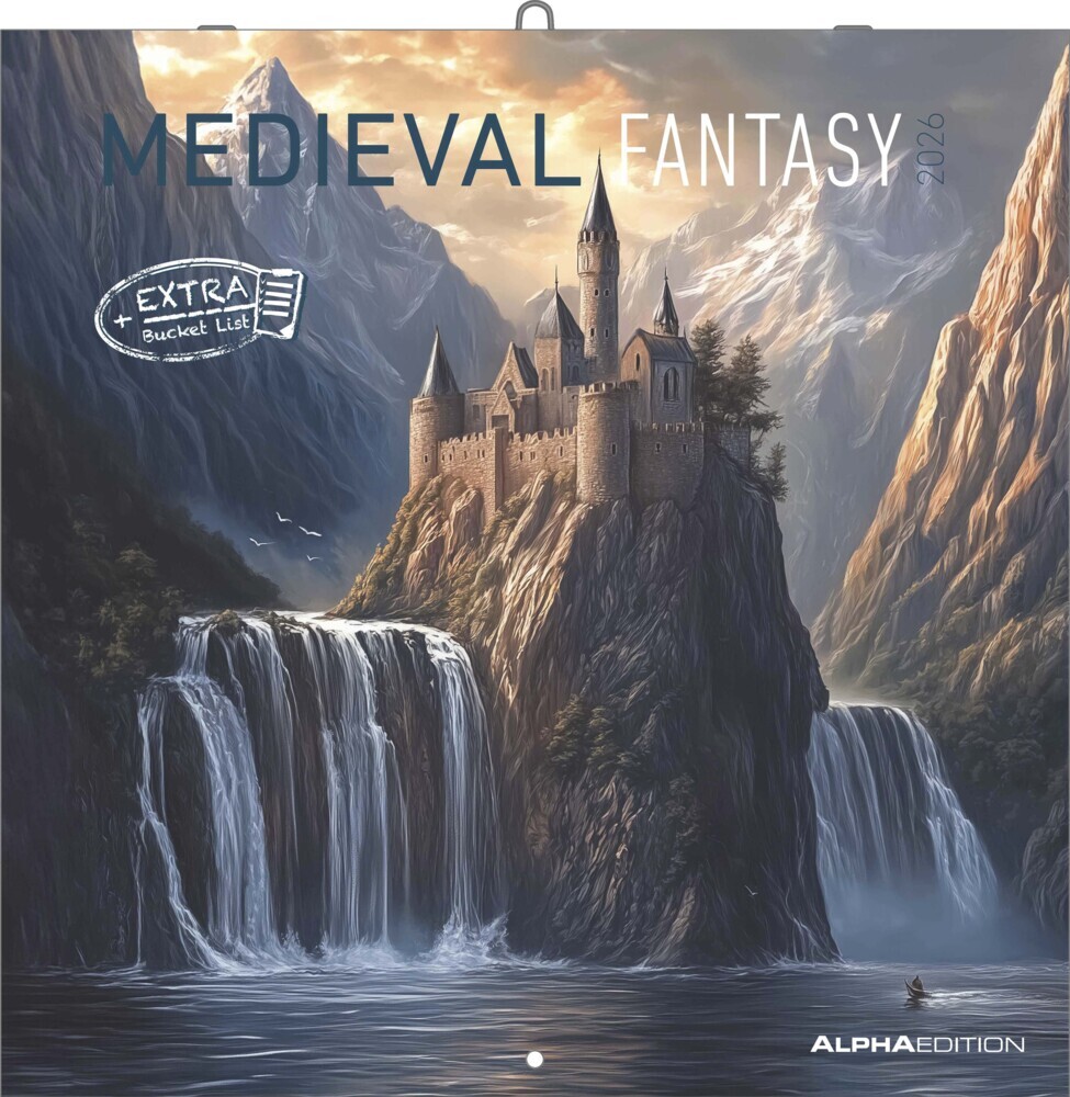 Medieval Fantasy 2026 - Broschürenkalender 30x30 cm (30x60 geöffnet) - Kalender mit Platz für Notizen - Medieval Fantasy - Bildkalender - Planer