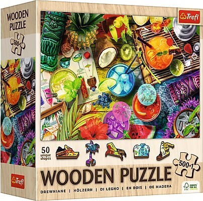 Holz Puzzle 500+1 - Bunte Cocktails