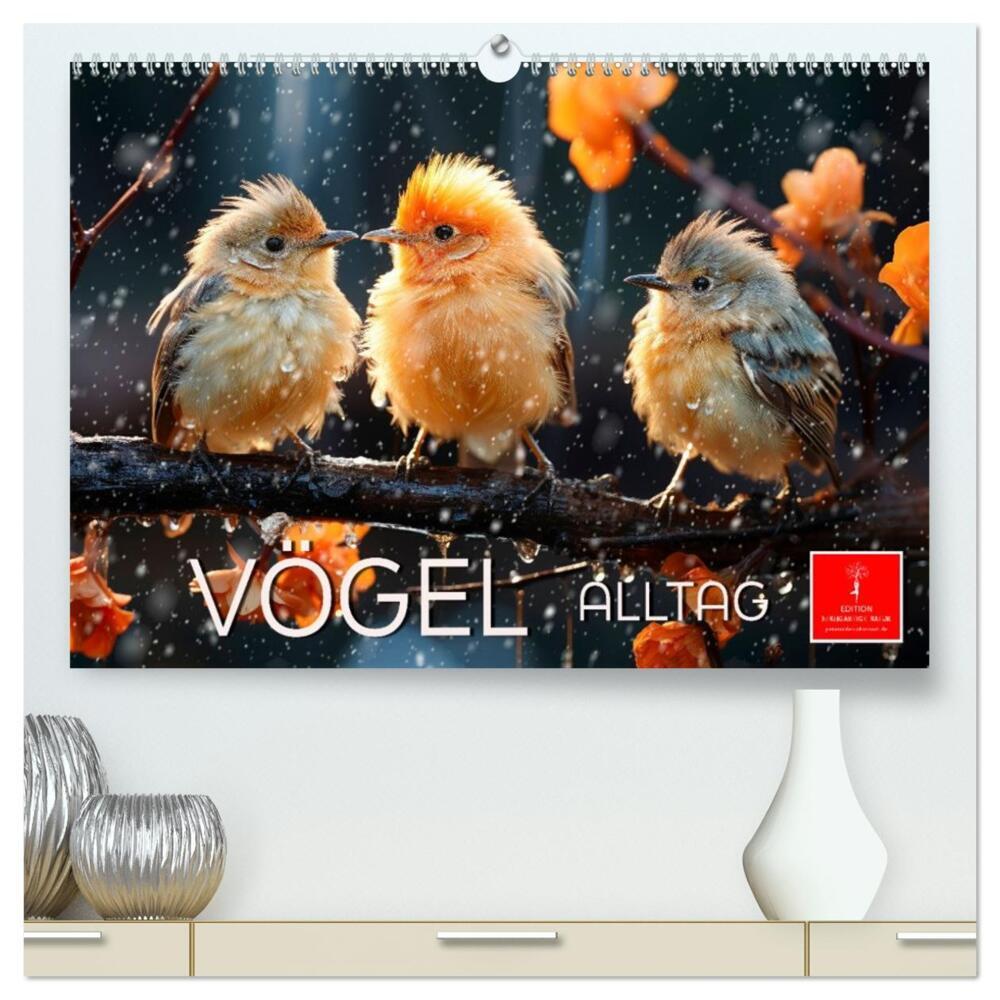 Vögel Alltag (hochwertiger Premium Wandkalender 2026 DIN A2 quer), Kunstdruck in Hochglanz