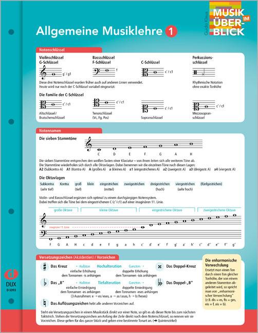 Allgemeine Musiklehre 1 "Musik im Überblick"