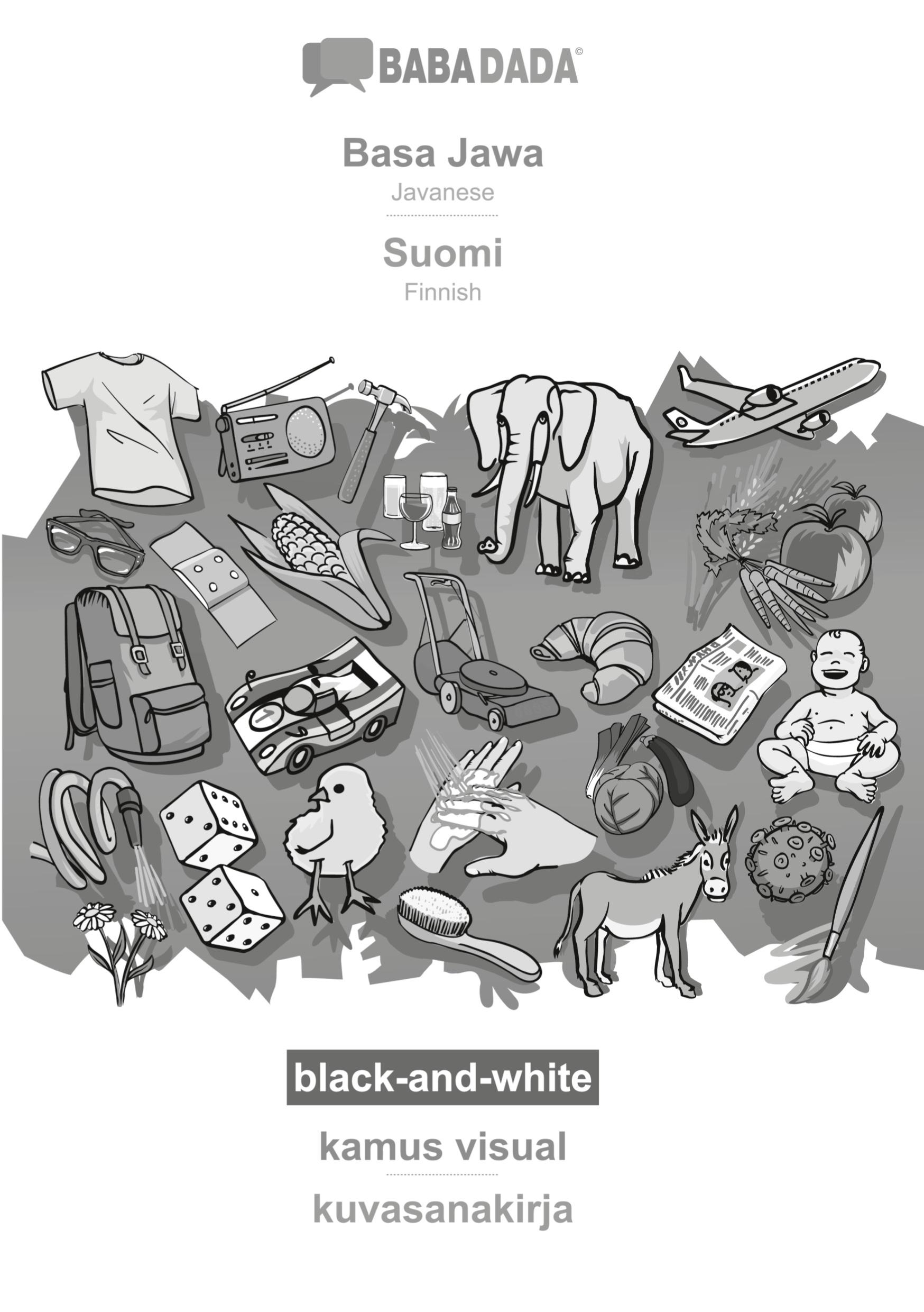 BABADADA black-and-white, Basa Jawa - Suomi, kamus visual - kuvasanakirja