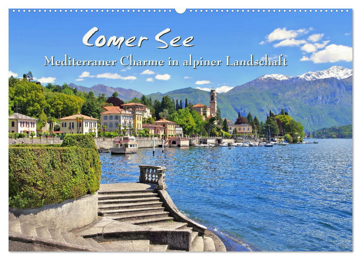 Comer See - Mediterraner Charme in alpiner Landschaft (Wandkalender 2025 DIN A2 quer), CALVENDO Monatskalender
