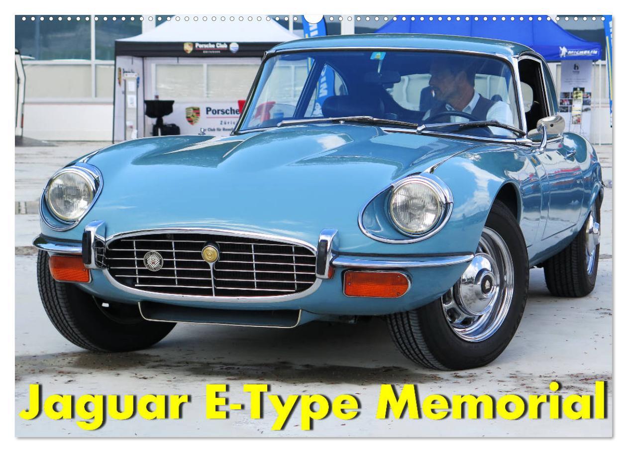 Jaguar E-Type Memorial (Wandkalender 2025 DIN A2 quer), CALVENDO Monatskalender