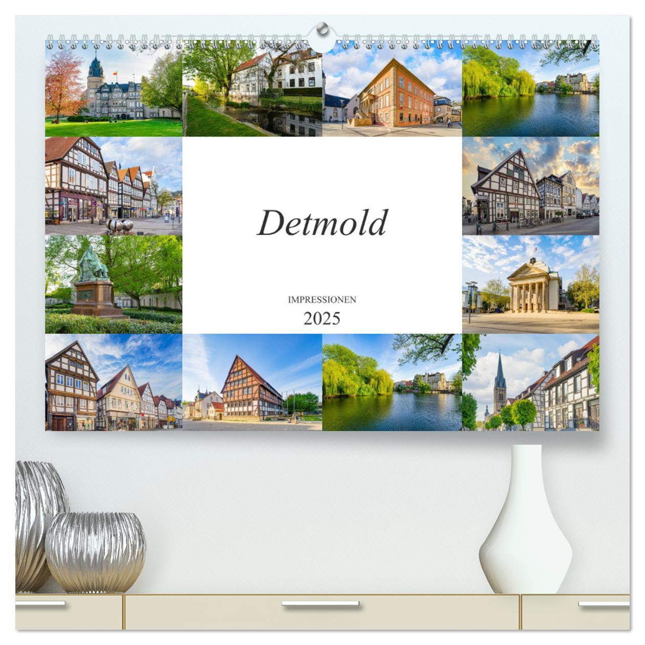 Detmold Impressionen (hochwertiger Premium Wandkalender 2025 DIN A2 quer), Kunstdruck in Hochglanz