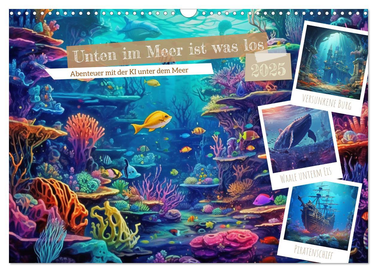 Unten im Meer ist was los (Wandkalender 2025 DIN A3 quer), CALVENDO Monatskalender