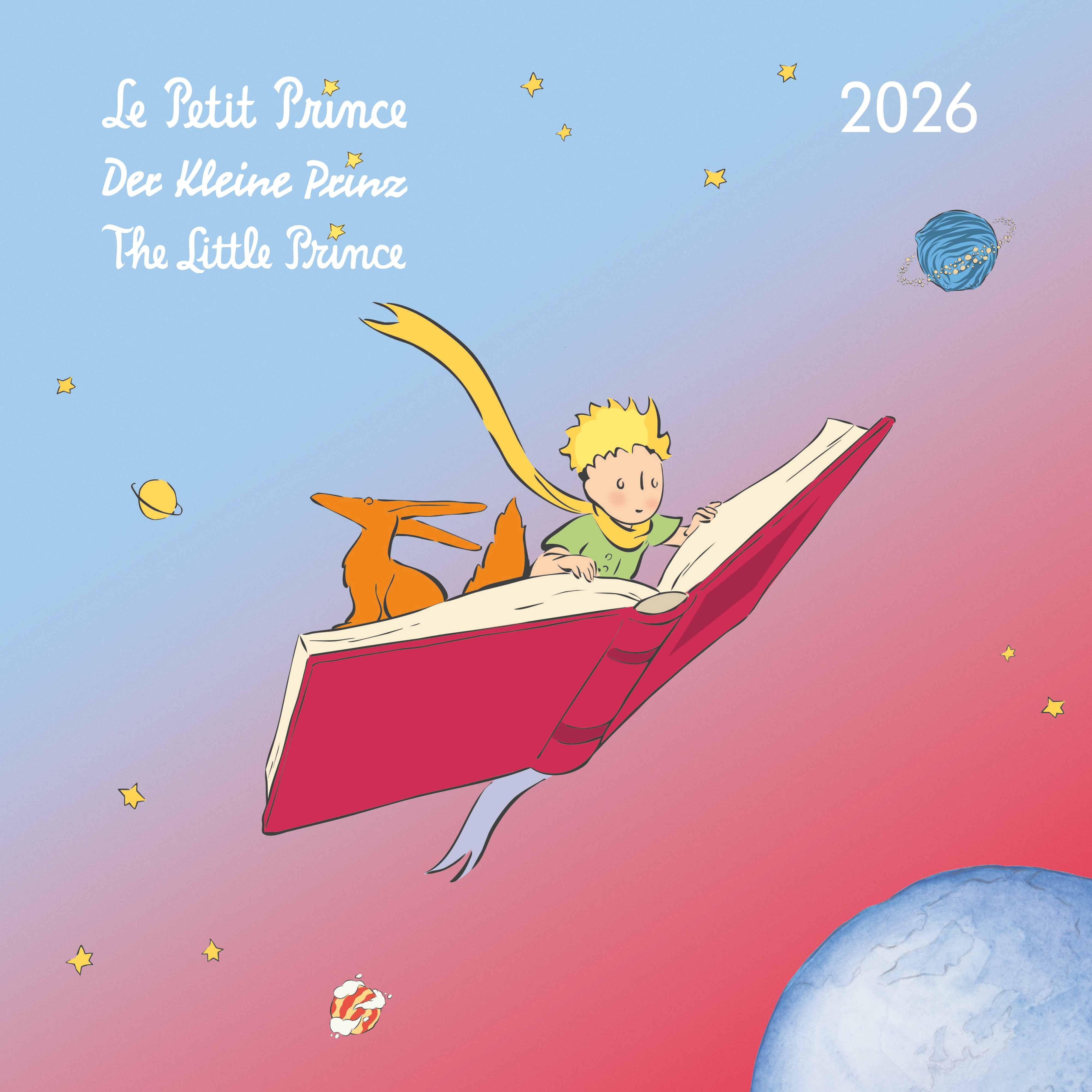Der Kleine Prinz 2026 - Wand-Kalender - Broschüren-Kalender - 30x30 - 30x60 geöffnet - Kinder-Kalender - Illustrationen