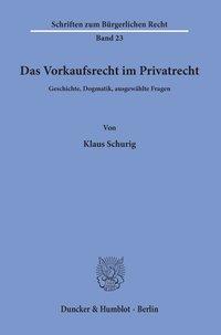 Das Vorkaufsrecht im Privatrecht.