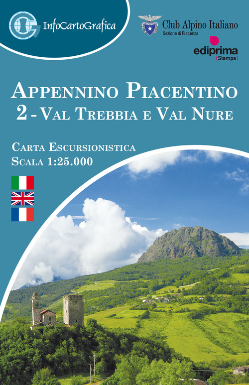 Appennino piacentino. Carta escursionistica 1:25.000. Ediz. italiana, inglese e francese. Con piccola guida